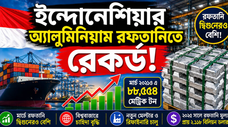 ইন্দোনেশিয়ার অ্যালুমিনিয়াম রফতানিতে রেকর্ড